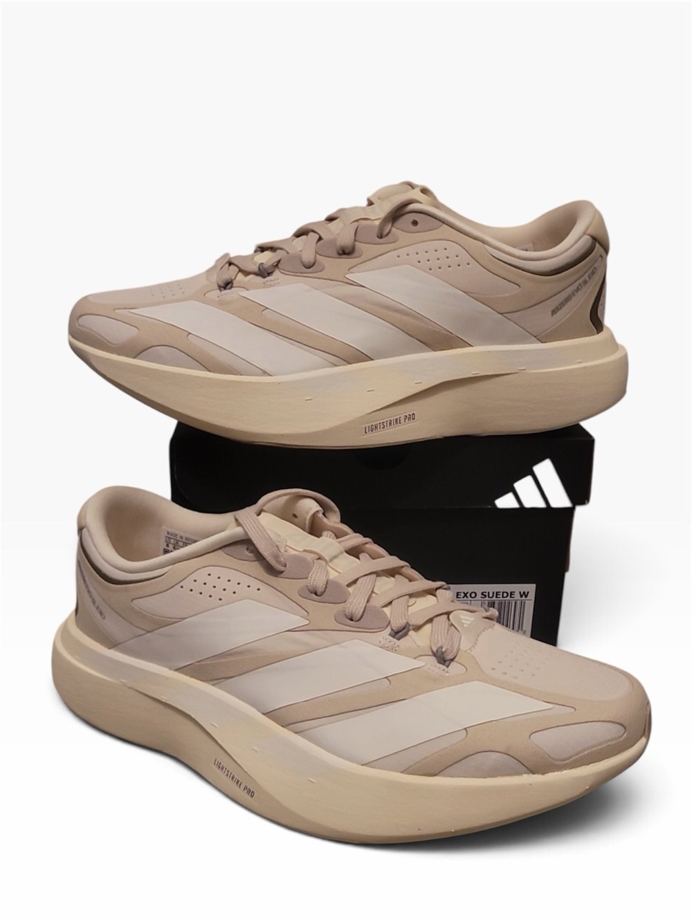 NEW Adidas Adizero EVO SL EXO Suede Women's Size 8 Cream Running Sneaker KI2687